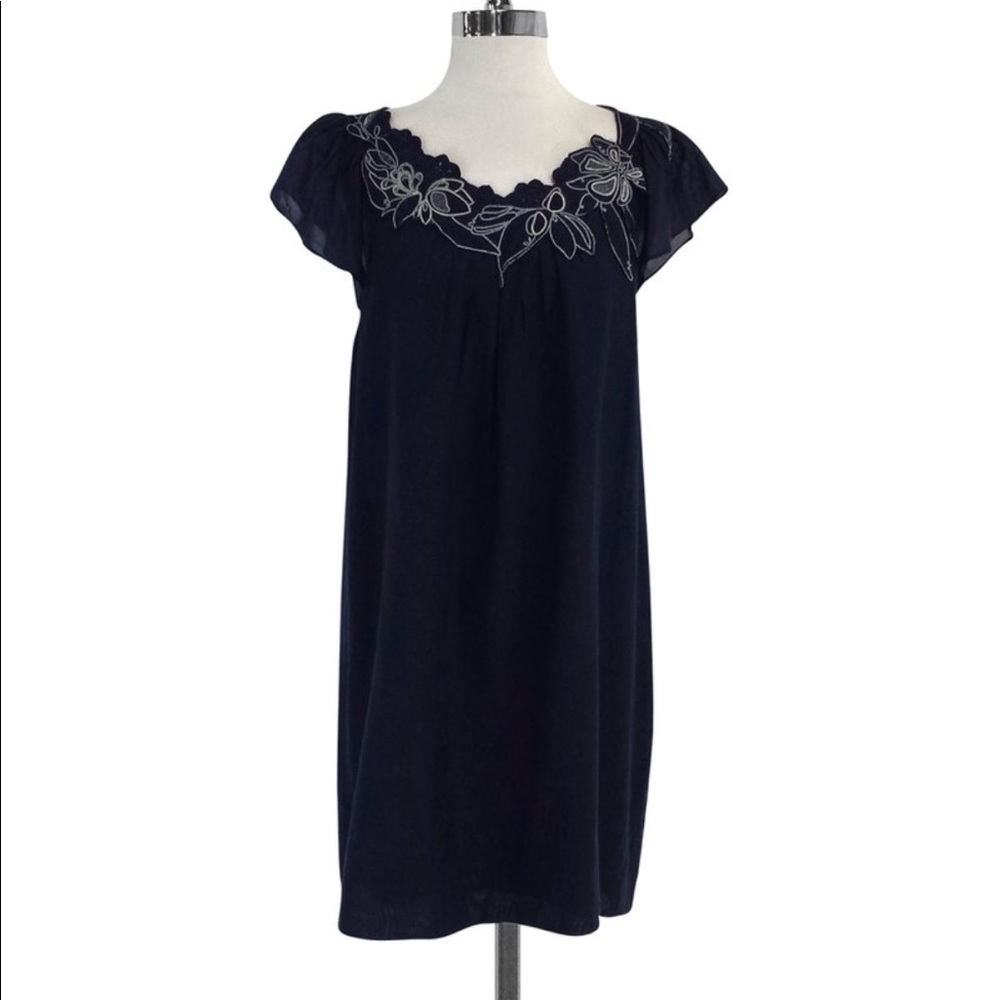 Floaty BCBG dress with embroidered neckline